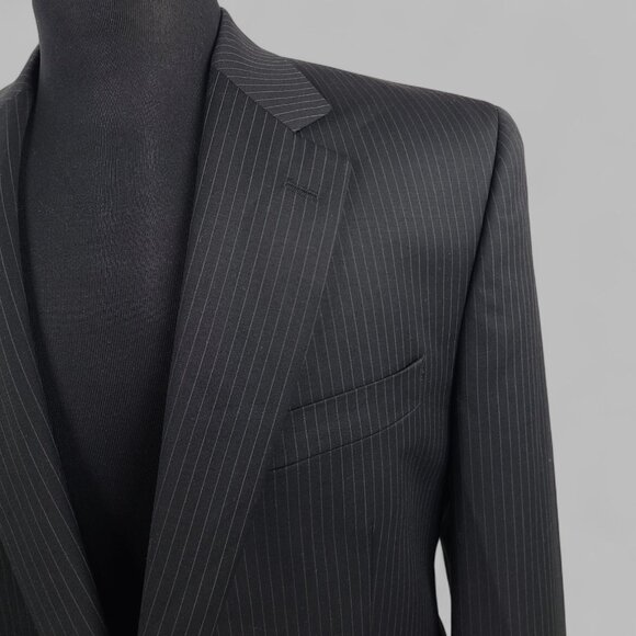 Ralph Lauren 44R 2-Piece Black Striped Suit Pants W37xL30 - Picture 3 of 15